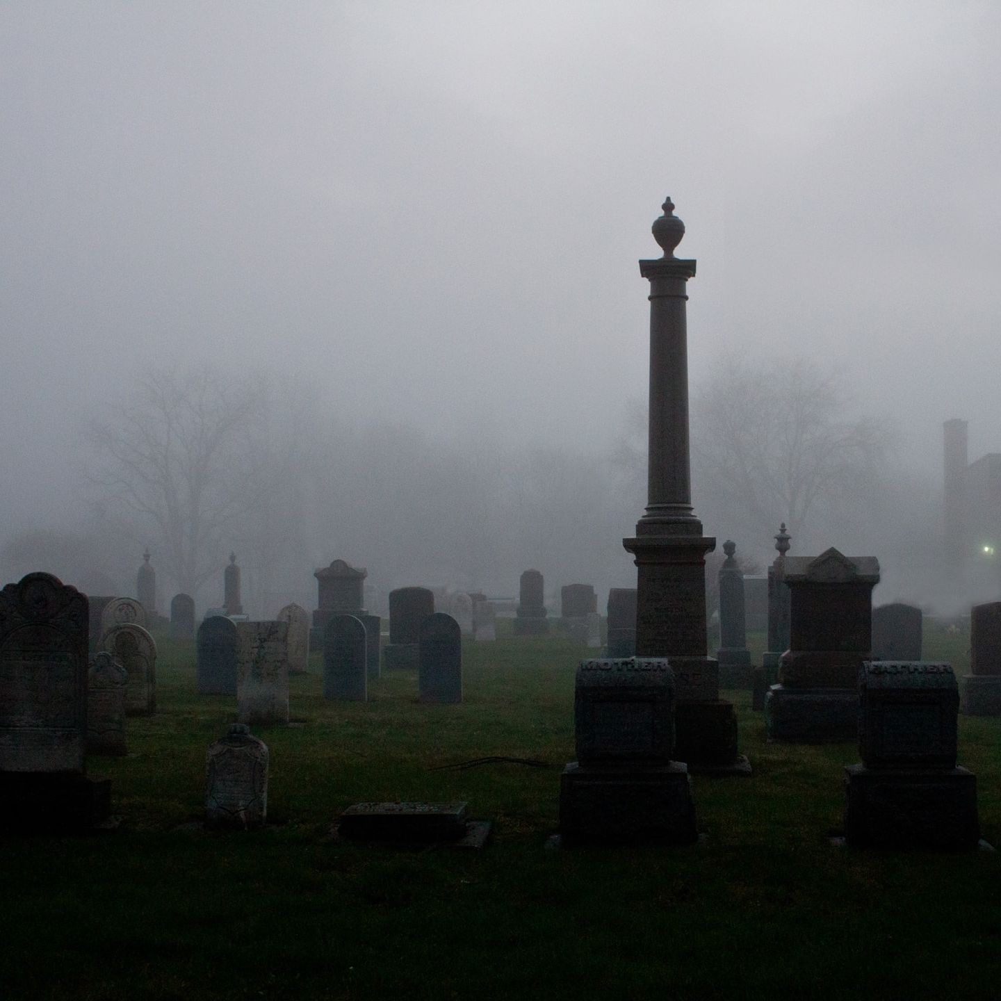 foggy cemetary